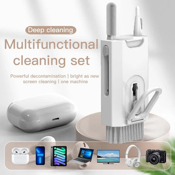 8in1 Multifunctional Cleaning Brush Kit | Electronic Device Cleaning Set with Spray Bottle & More