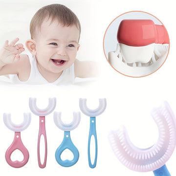 U-Shaped Silicone Toothbrush for Kids (2–6 Years) | Soft Bristles & Easy-Grip Handle