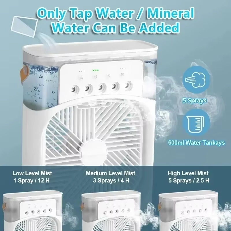 Portable Air Conditioner Fan | USB Electric Fan | Fine Mist & Humidifier