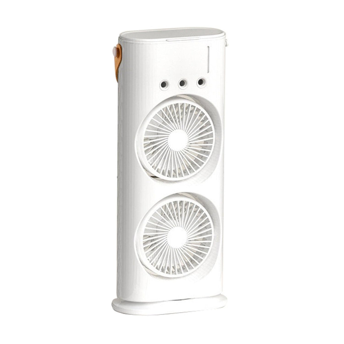 Portable Mini Double Fan Air Cooler with Mist Humidifier & LED Lighting | Rechargeable Desk Fan for Home & Office (Random Color)