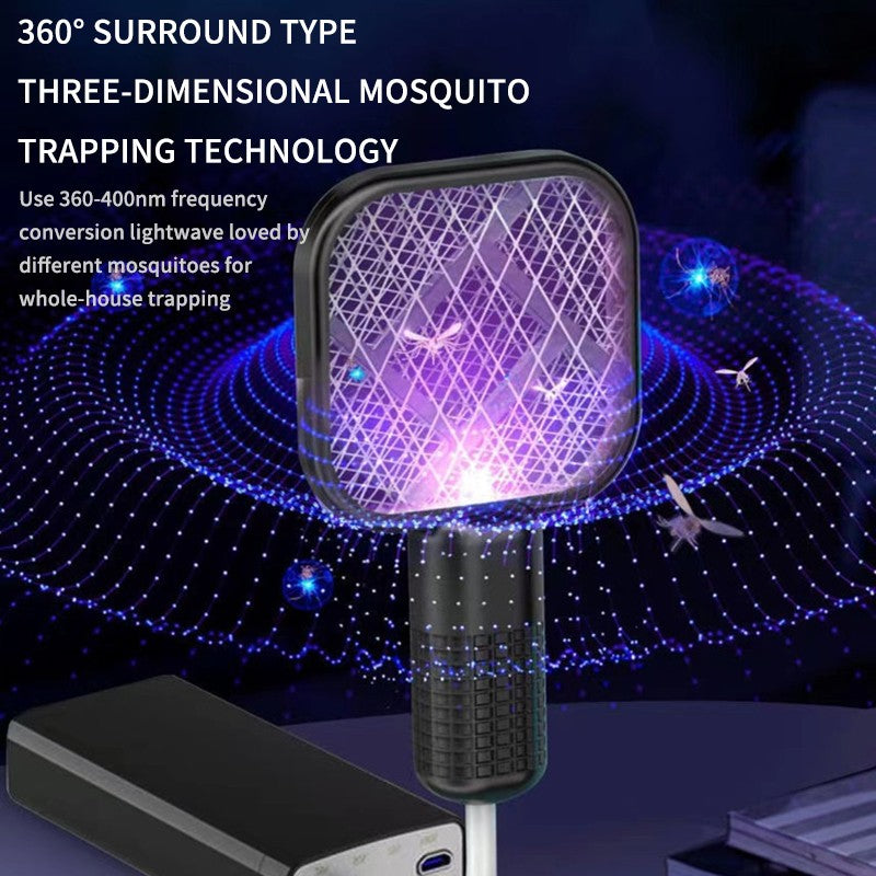 Portable Handheld Electric Bug Zapper Racket | USB Rechargeable Mosquito & Fly Killer