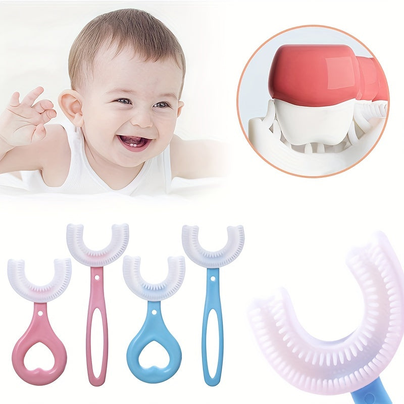 U-Shaped Silicone Toothbrush for Kids (2–6 Years) | Soft Bristles & Easy-Grip Handle