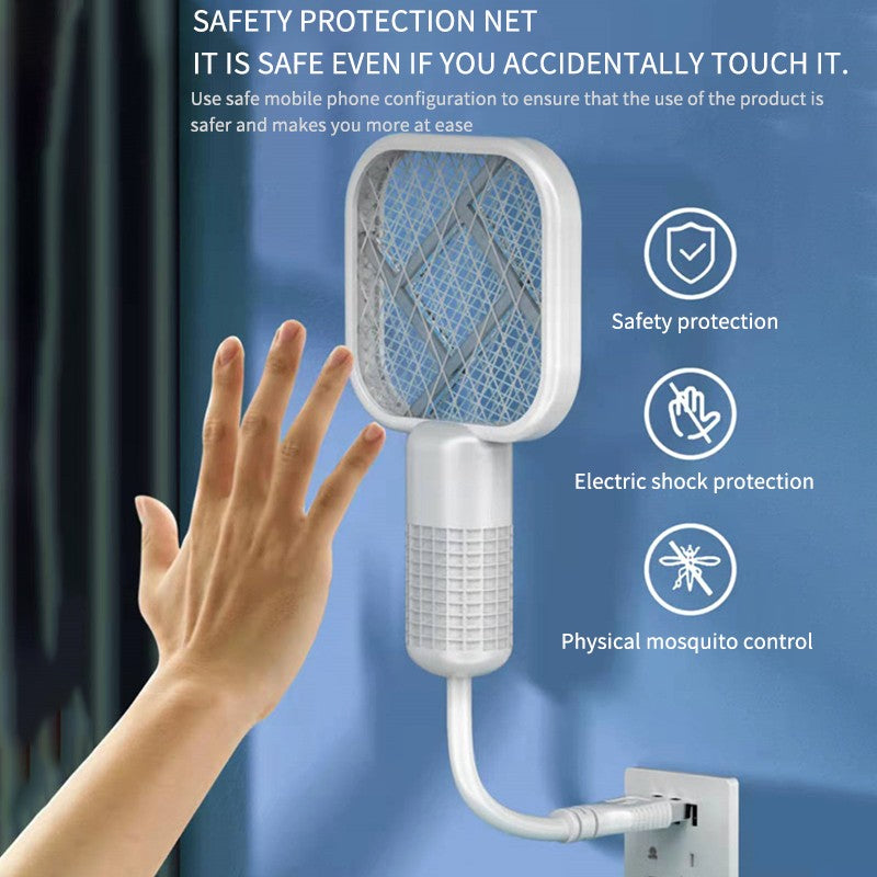 Portable Handheld Electric Bug Zapper Racket | USB Rechargeable Mosquito & Fly Killer
