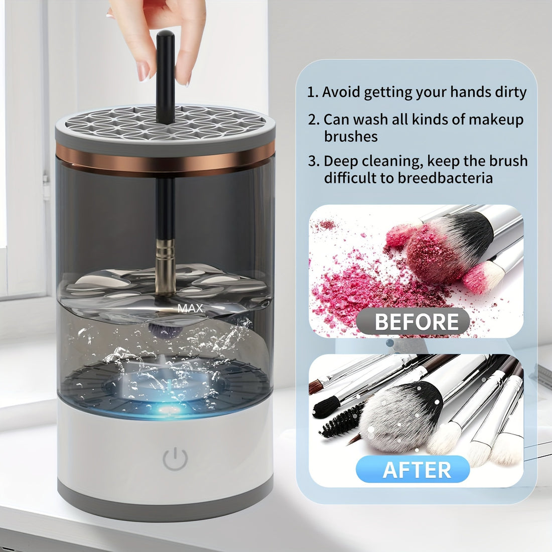 Makeup Brush Cleaner Machine  USB Powered Deep Cleaning for All Brush Types