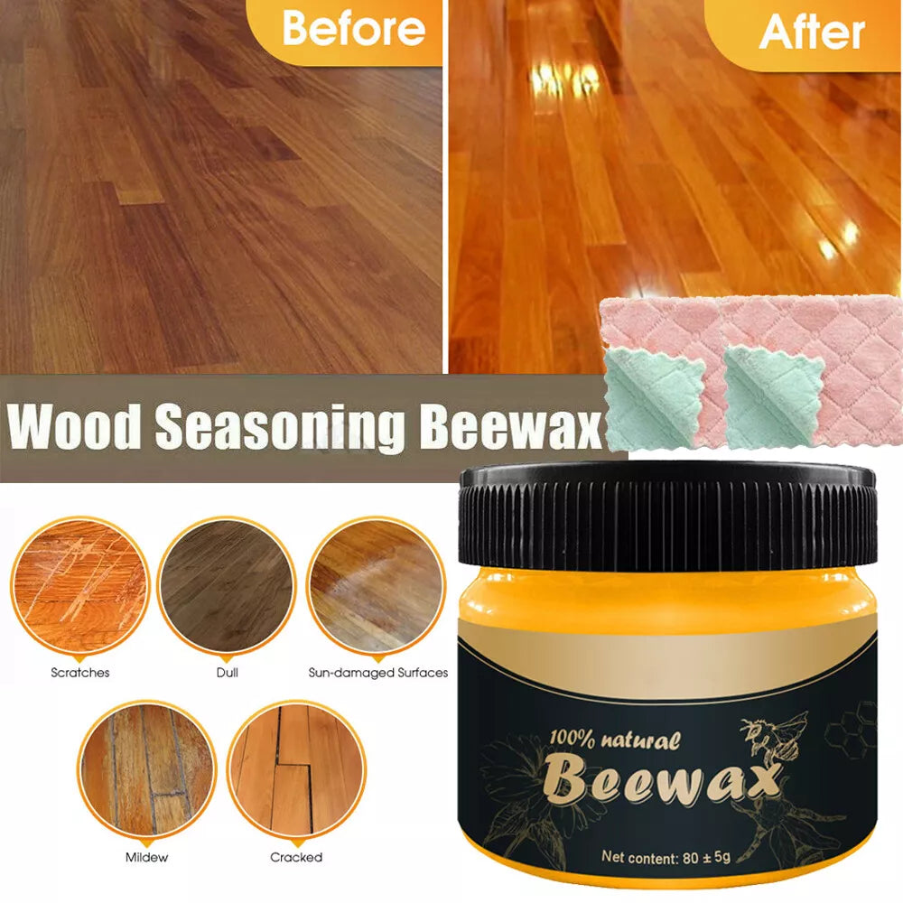 Natural Wood Seasoning Beewax | Beeswax Polish & Furniture Cleaner