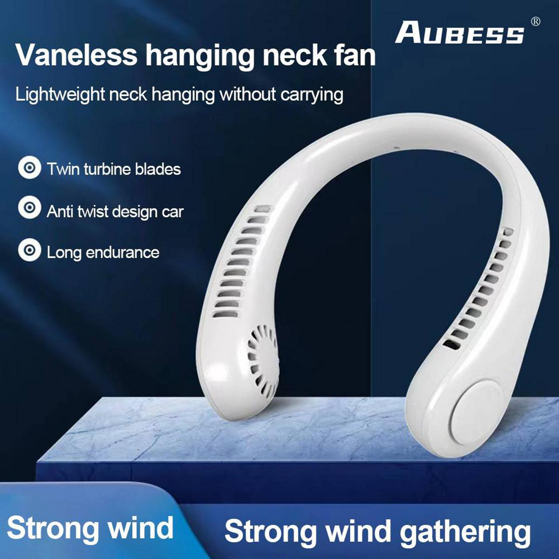 Portable Bladeless Neck Fan | 3 Speed Modes & 360° Airflow