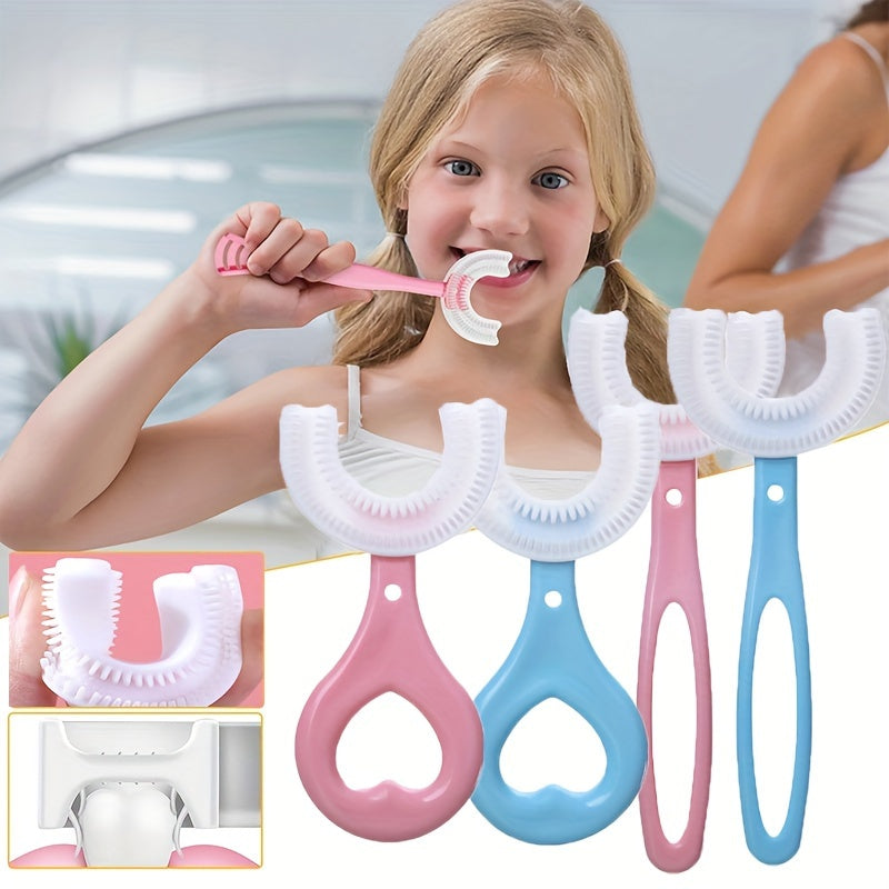 U-Shaped Silicone Toothbrush for Kids (2–6 Years) | Soft Bristles & Easy-Grip Handle
