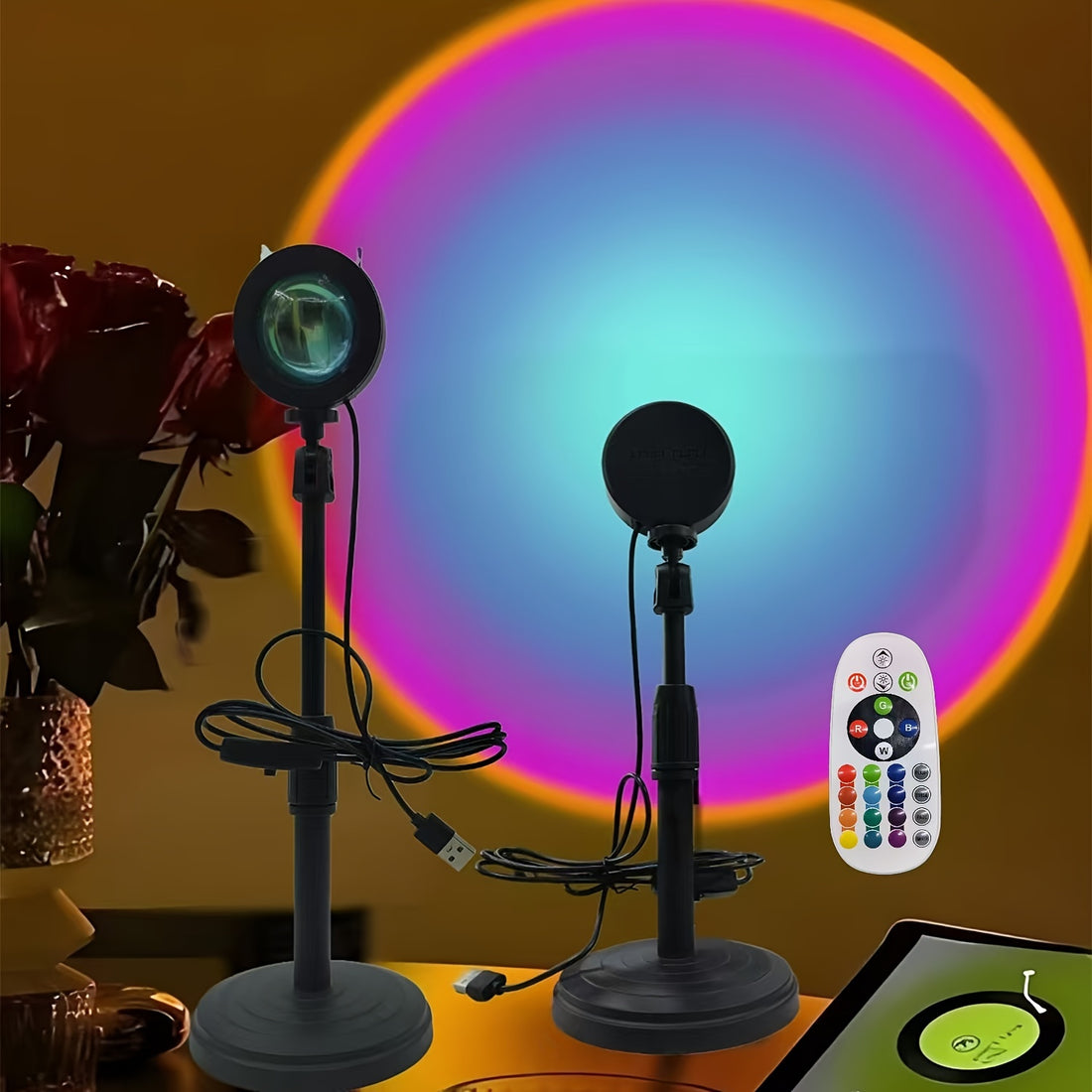 Sunset Projection Lamp | USB-Powered LED Ambient Light for Home Décor